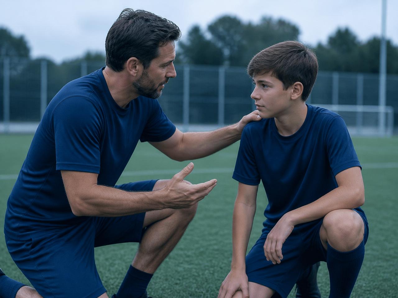 West Island FC Academy coach mentoring a young player one-on-one